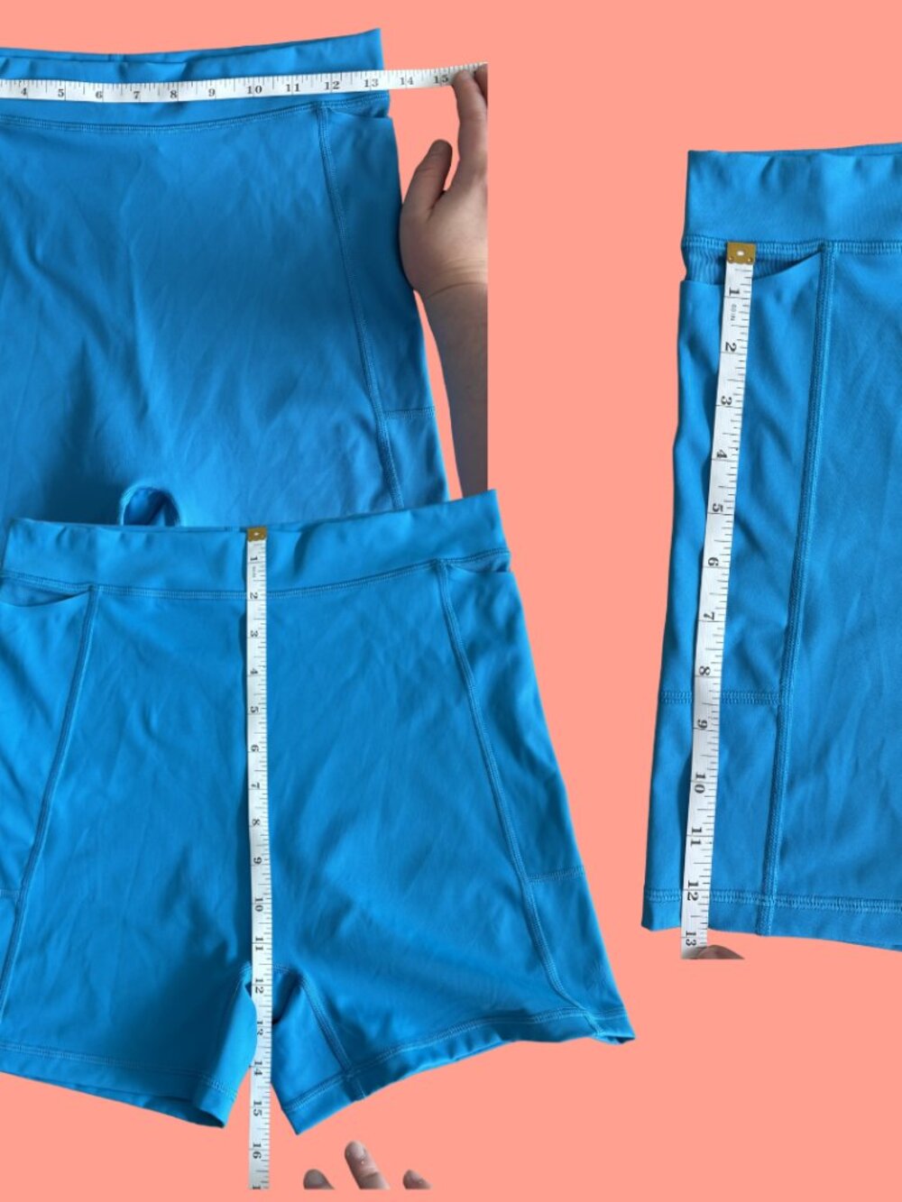 Offline by Aerie Goals High Waisted 4" Inseam Pocket Bike Short, Blue, Large - Picture 3 of 3